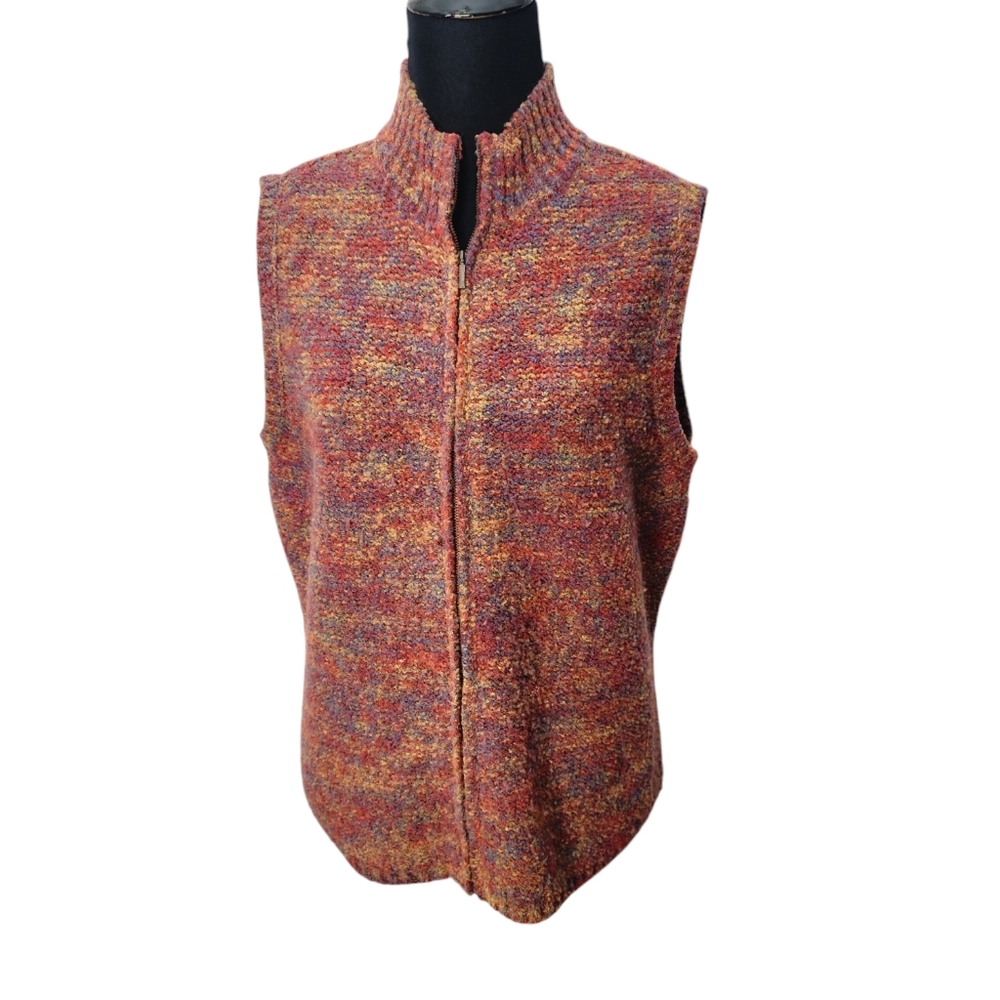 Vintage Talbots Sleeveless Soft Multicolor Wool Blend Sweater‎ Vest  Size Large